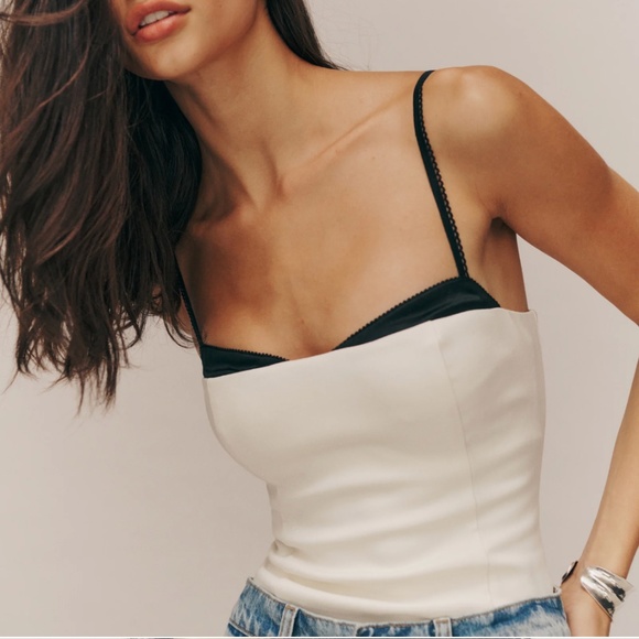 Reformation White and Black Camisole - Picture 2 of 7